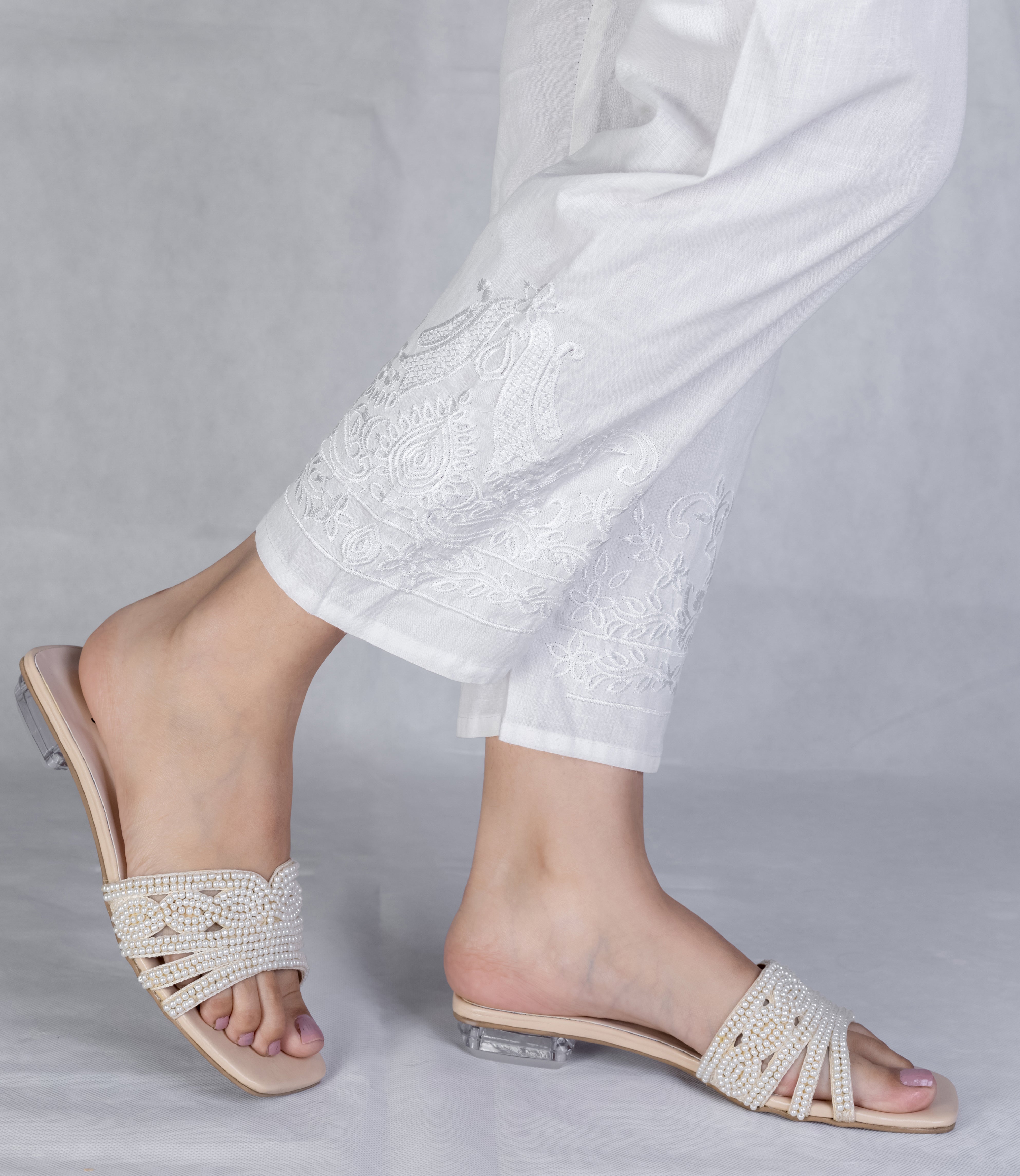 Pearl Elegance Slip-On Sandals